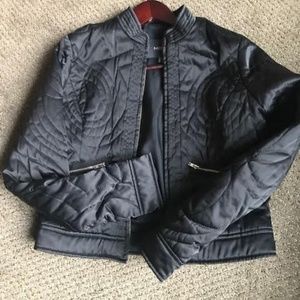 Mexx Satin Leather Bomber Jacket